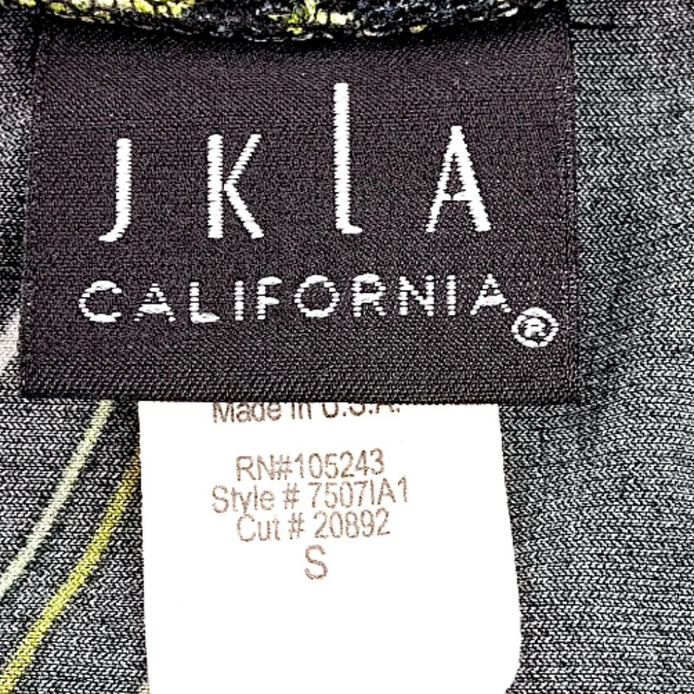 JKLA Women's Top- SMALL- Black-Green-Cream-Dressy-Casual-Short sleeve-loose - Picture 8 of 9